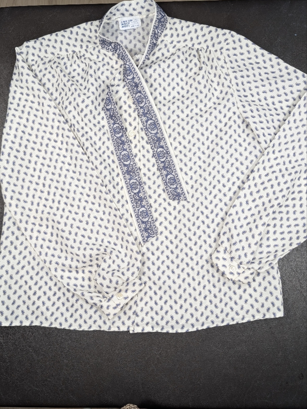 Vintage Cape Cod Match Mates Silky poly career blouse W Kitten Bow. Sz 16